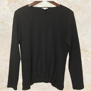 J. Jill Basic Black Long Sleeve Tee Shirt Size Large